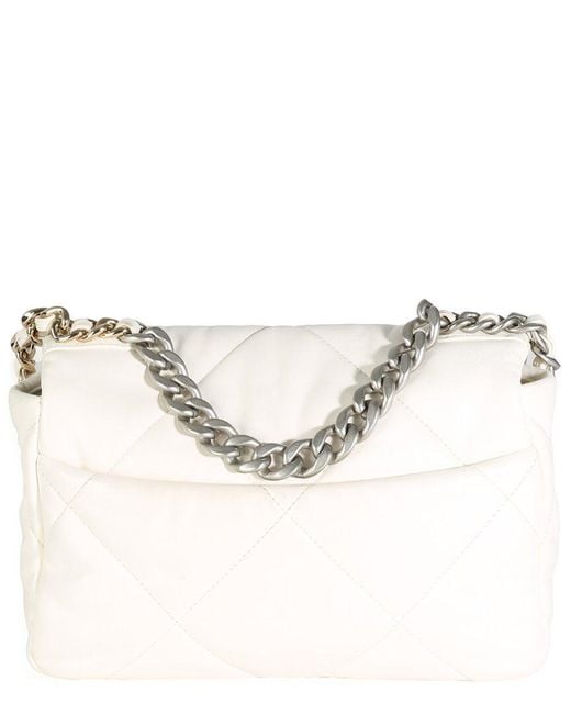 Chanel Natural Quilted Leather Small 19 Flap Bag (Authentic Pre-Loved)