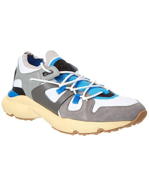 Tod's Blue Mesh & Leather Sneaker for men
