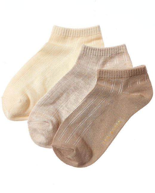 Ted Baker Natural Set Of 3 Low Cut Sock