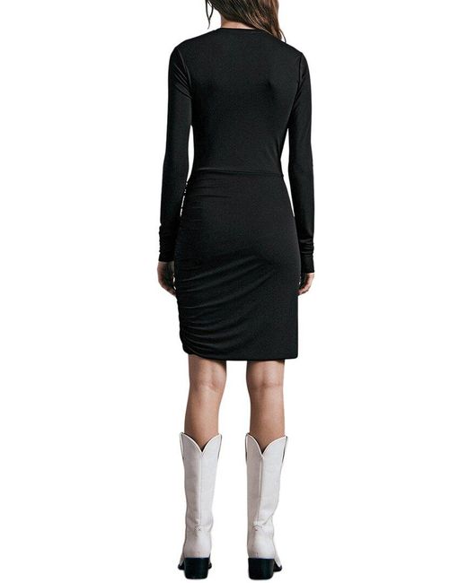 Rag & Bone Black Holly Drape Mini Dress