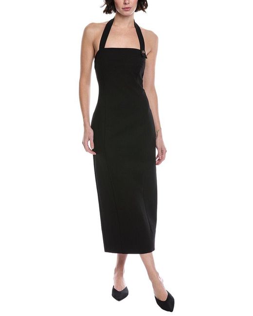 Toccin Black Davina Sculpted Halter Midi Dress