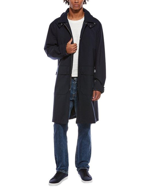 Officine Generale Blue Officine Generale Mayeul Wool-Blend Parka for men
