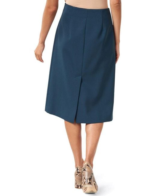 Joseph Blue Wool-Blend Skirt