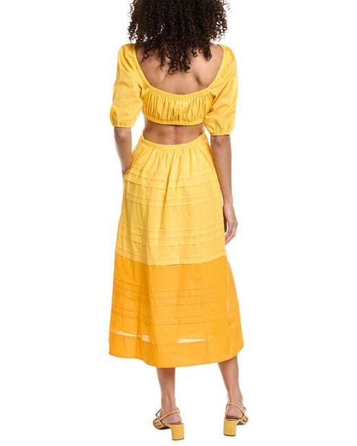 Staud Yellow Carina Dress