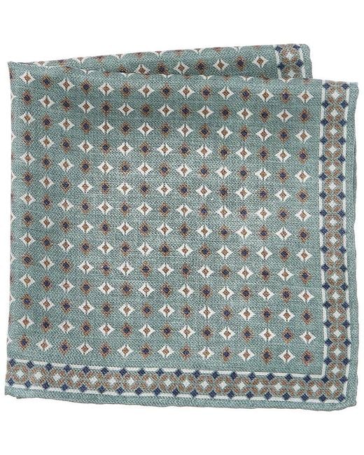 Brunello Cucinelli Green Silk Pocket Square for men
