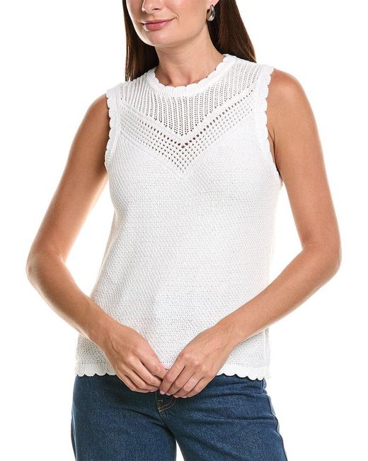 Design History White Knit Tank Top