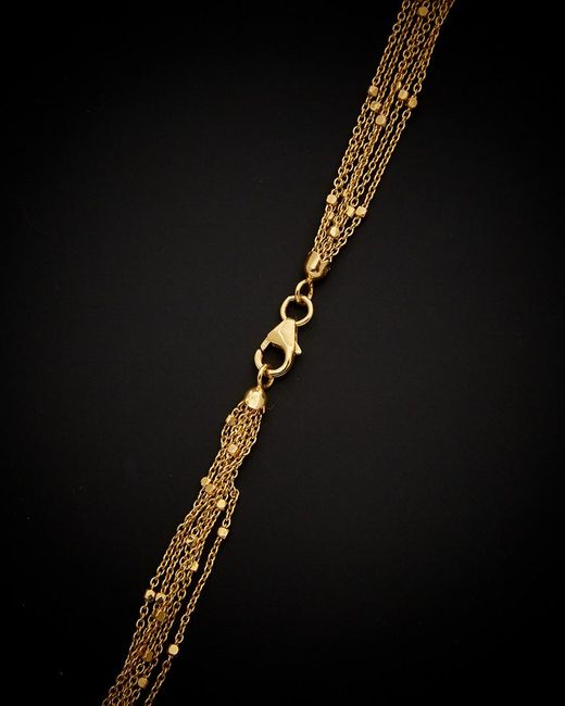 Italian Gold Black 14k 6-strand Cube Station Necklace