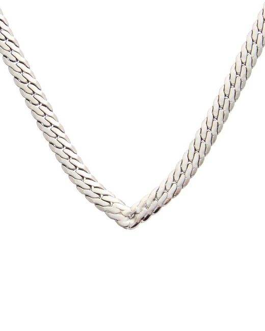 Meshmerise Metallic 18k Over Silver Herringbone Choker Necklace