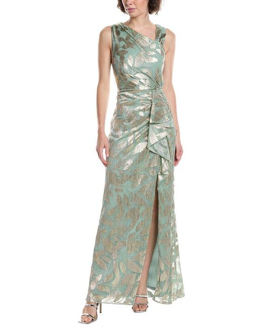 Adrianna Papell Foil Asymmetric Gown in Green | Lyst UK Adrianna Papell Foil Asymmetric Gown in Green | Lyst UK