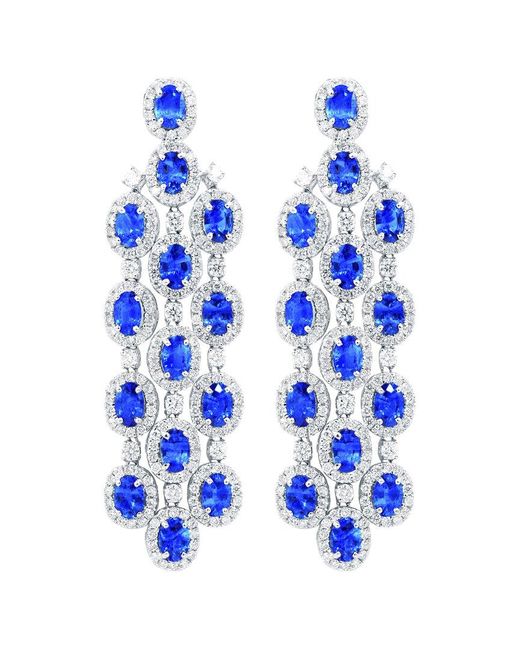 Diana M Blue Fine Jewelry 24.57 Ct. Tw. Diamond & Sapphire Earrings