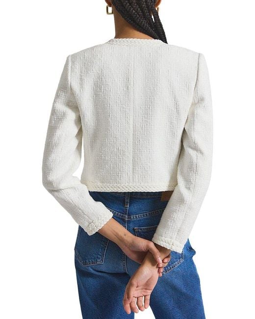 10 Crosby Derek Lam Gray Bayle Embroidered Tweed Jacket