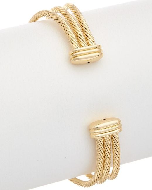 Juvell Metallic 18k Plated Cz Twisted Cable Bangle