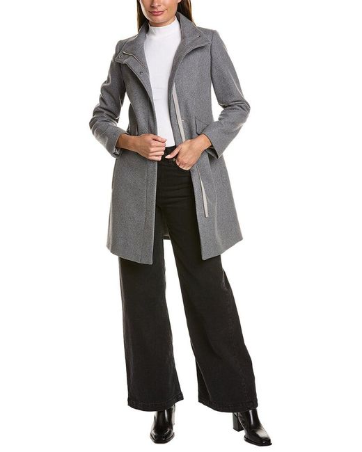 Cole Haan Gray Wool-blend Coat