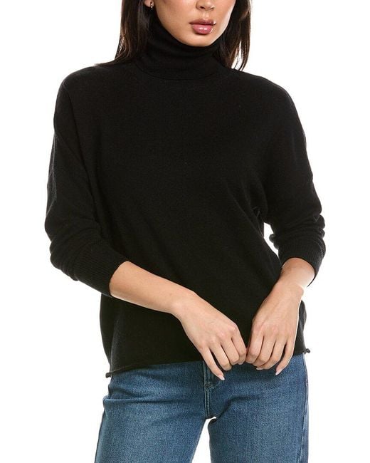 Brodie Cashmere Black Textured Roll Neck Wool & Cashmere-Blend Sweater