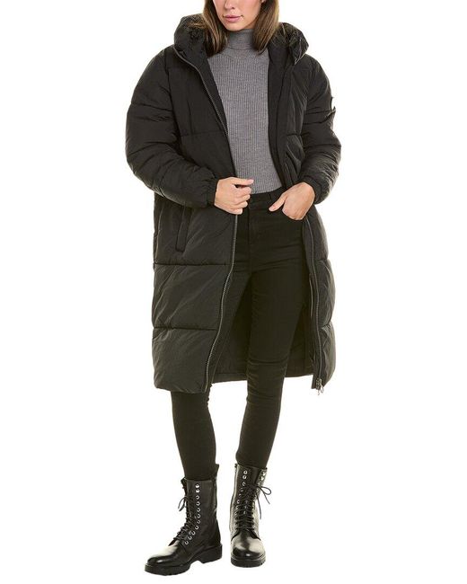 Noize Black Ramona Long Puffer Coat