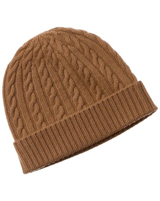 Qi Brown Cashmere Cable Cashmere Hat for men