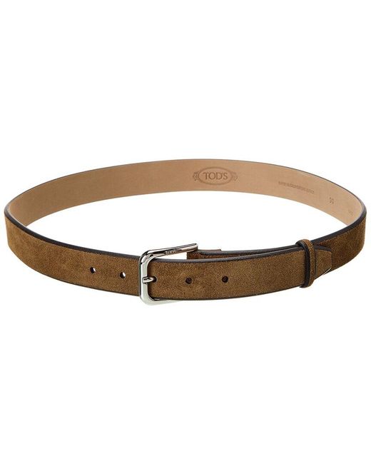 Tod's White New Classic Suede Belt for men