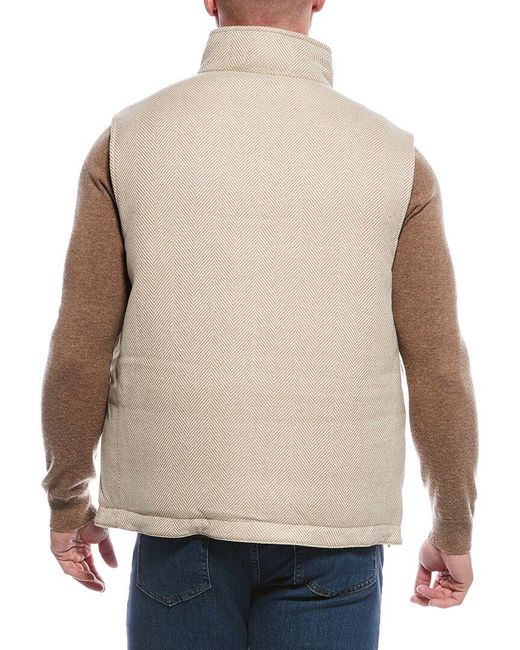 Brunello Cucinelli Natural Wool & Cashmere-blend Down Vest for men