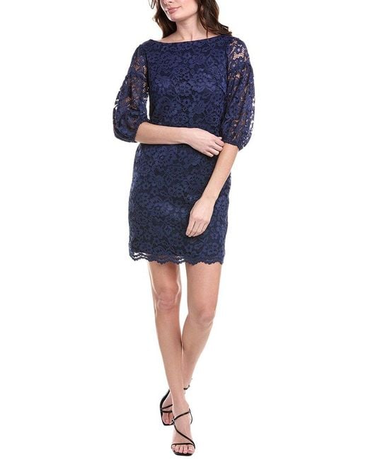 Vince Camuto Blue Lace Shift Dress