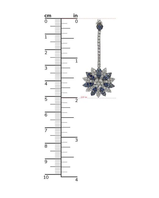Suzy Levian White 18K & 6.47 Ct. Tw. Diamond & Sapphire Flower Drop Earrings