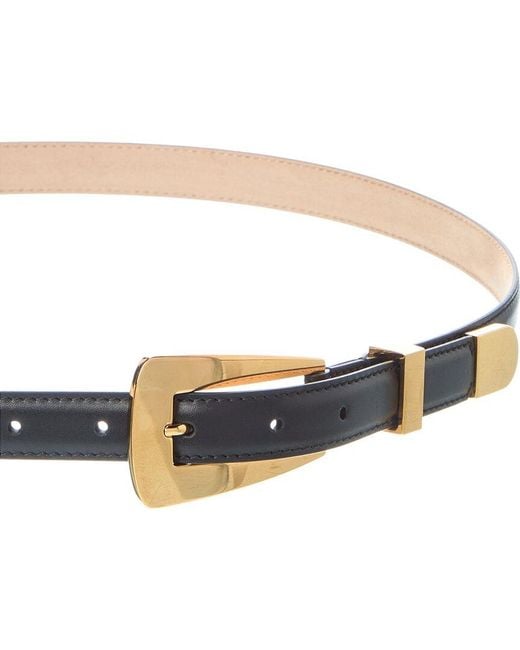 Khaite White Lucca Small Leather Belt