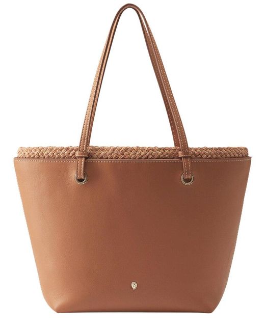 Helen Kaminski Brown Leather & Raffia Bag