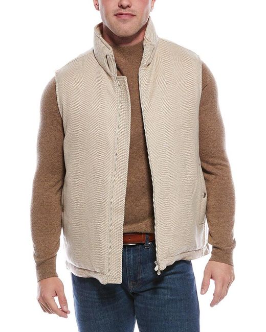 Brunello Cucinelli Natural Wool & Cashmere-blend Down Vest for men