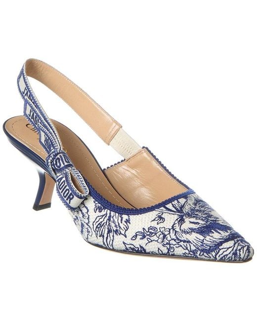Dior Blue J'a Canvas Slingback Pump