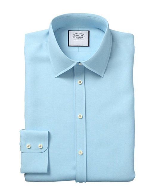 Charles Tyrwhitt Blue Egyptian Lattice Extra Slim Fit Shirt for men