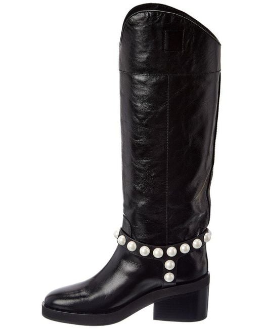 Jimmy Choo Black Tonya A 70 Leather Knee-High Boot