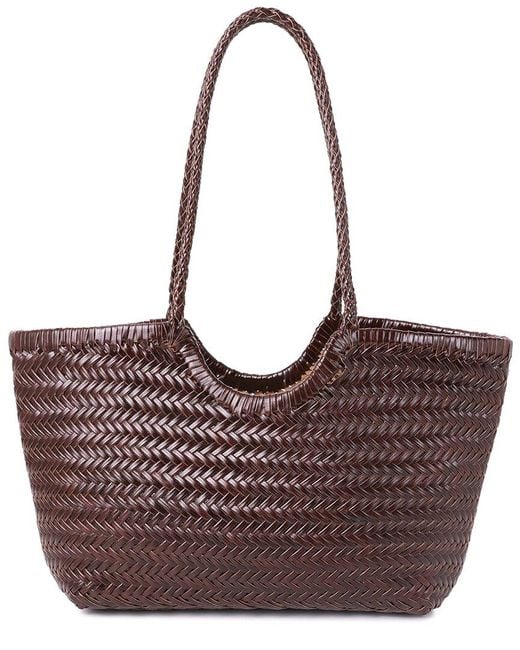 Tiffany & Fred Paris Brown Woven Leather Tote