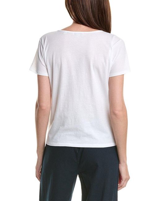 Vince White Relaxed Scoop Neck T-shirt