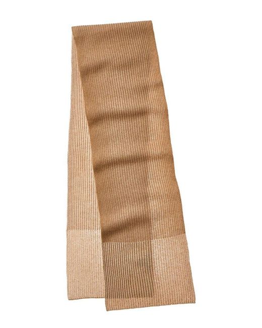 Forte Pink Plaited Border Stripe Cashmere Scarf