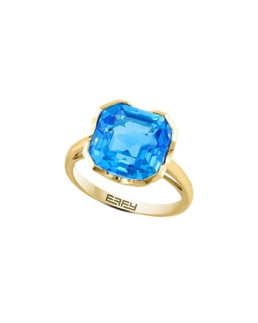 Effy Fine Jewelry Blue 14K 8.30 Ct. Tw. Topaz Ring