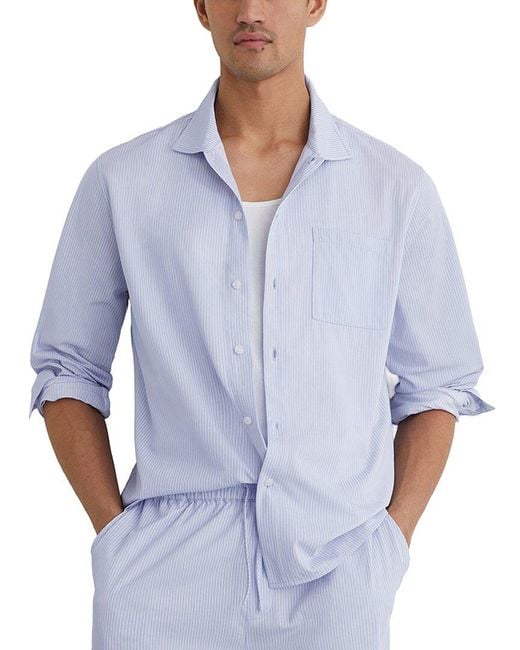 Reiss Blue Corso Pinstripe Shirt for men