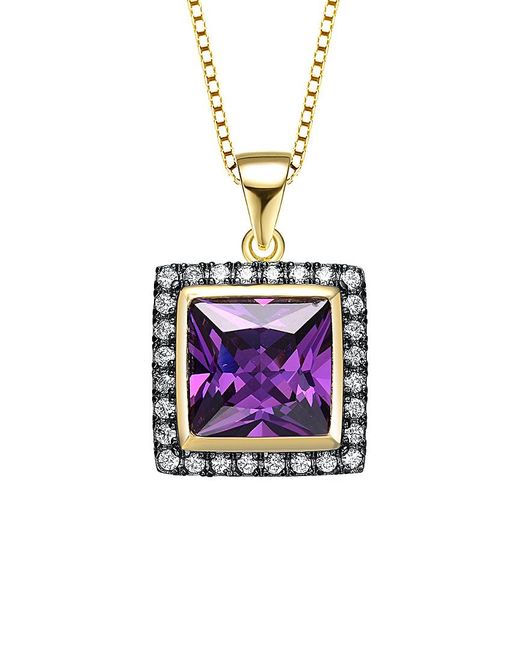 Genevive Jewelry White 18k Over Silver Pendant Necklace