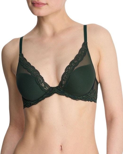 Natori Green Feathers Plunge T-Shirt Bra