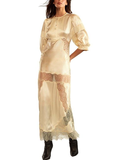 Cynthia Rowley Natural Lure Lace Silk Dress