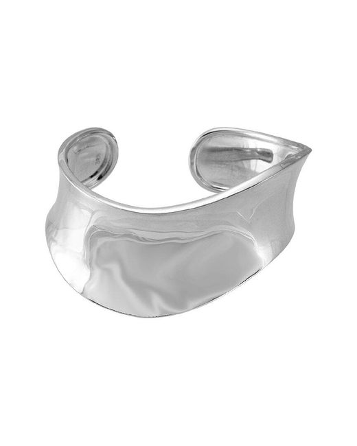 Non-Branded Gray Silver Wave Cuff Bracelet