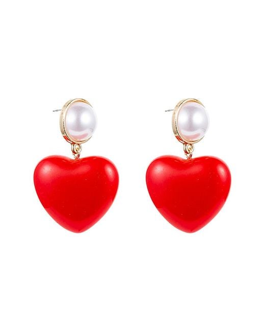 Eye Candy LA Red My Valentine Heart Drop Earring
