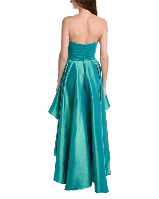 Rene Ruiz Blue Taffeta High-low Cocktail Dress