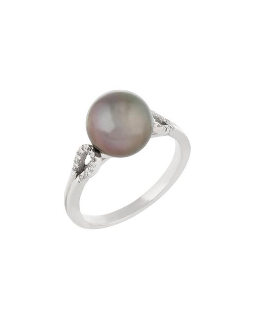 Masako Pearls White 14k 0.07 Ct. Tw. Diamond 9-9.5mm Pearl Ring