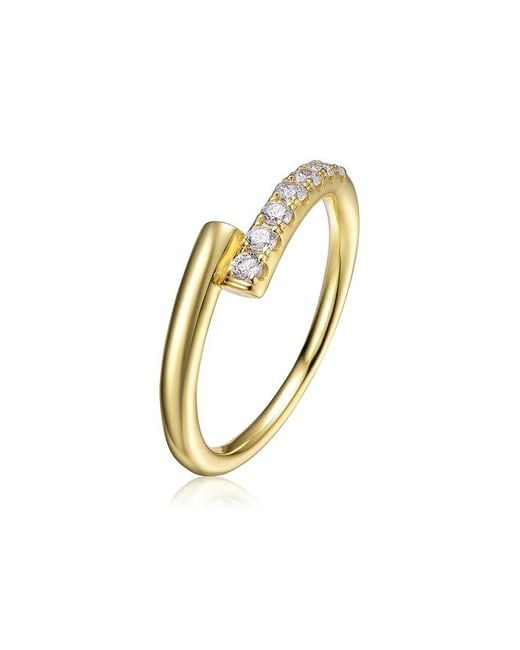 Genevive Jewelry Metallic 14k Over Silver Cz Ring