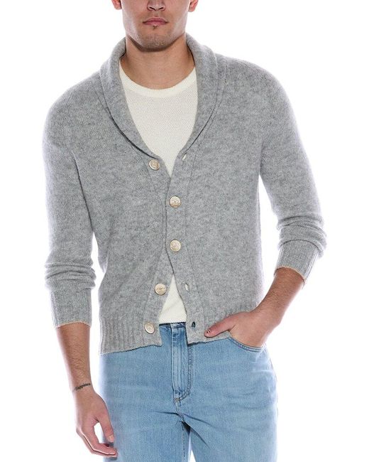 Brunello Cucinelli Gray Alpaca & Wool-Blend Cardigan for men