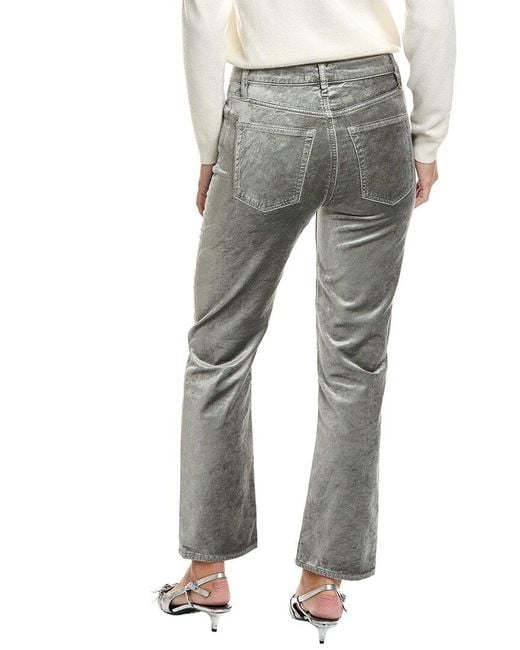 FRAME Gray Oyster Velvet Le Sleek Straight Velveteen Jean