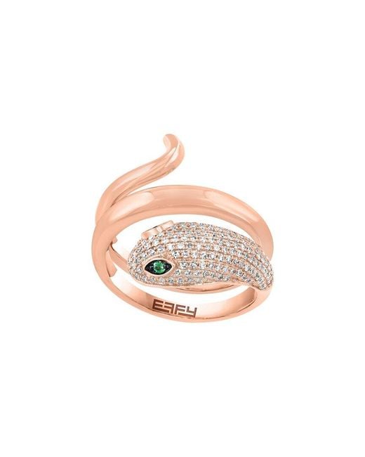 Effy Fine Jewelry White 14K Rose 1.18 Ct. Tw. Diamond & Ruby Ring