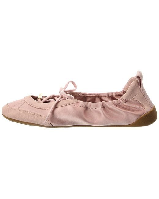 Chloé Pink Kick Nylon & Suede Ballerina Flat
