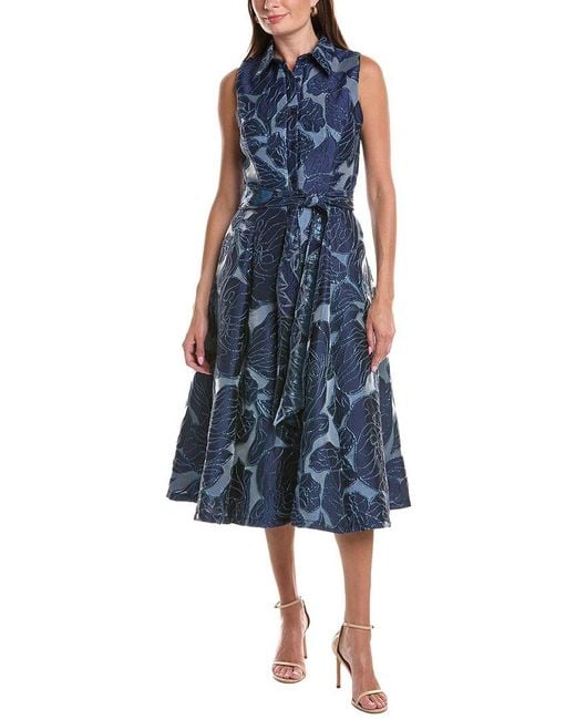 Rene Ruiz Blue Printed Shift Dress