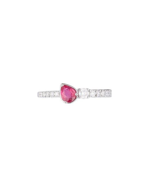 Gregg Ruth Pink 14K 0.72 Ct. Tw. Diamond & Ruby Ring