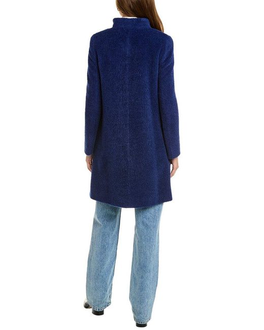 Cinzia Rocca Blue Wool & Alpaca-blend Coat